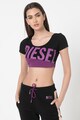 Diesel Top crop cu imprimeu logo supradimensionat Femei