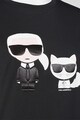 Karl Lagerfeld Tricou din bumbac organic cu decolteu la baza gatului Ikonik Femei