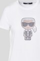 Karl Lagerfeld Tricou din bumbac organic cu aplicatie logo Ikonic Karl Femei
