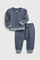 GAP Set de bluze cu fermoar si pantaloni sport, Albastru prafuit/Alb Baieti