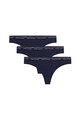 Tommy Hilfiger Set de chiloti tanga cu banda cu logo in talie -3 perechi Femei