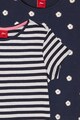 s.Oliver Set 2 tricouri, fete, cu dungi si buline, Bleumarin/Alb Fete