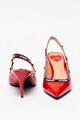 Love Moschino Pantofi slingback de piele lacuita cu benzi logo Femei