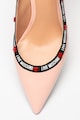 Love Moschino Pantofi slingback de piele lacuita cu benzi logo Femei