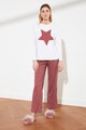 Trendyol Pijama lunga cu imprimeu grafic Femei
