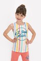 U.S. Polo Assn. Pijama cu dungi si imprimeu logo Fete