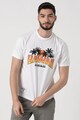 Napapijri Tricou cu decolteu la baza gatului, imprimeu tropical si logo Sirre Barbati