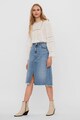 Vero Moda Fusta midi de denim cu slit frontal Femei