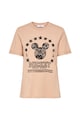 Only Tricou cu decolteu la baza gatului si imprimeu Mickey Mouse Femei