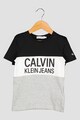 CALVIN KLEIN Tricou cu model colorblock si logo supradimensionat Baieti