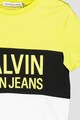 CALVIN KLEIN Tricou cu model colorblock si logo supradimensionat Baieti