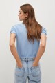 Mango Tricou polo crop tricotat fin Circle Femei