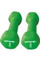 Kondition Set gantera fitness, Dynamic, coating neopren, 2 x 2 kg, culoare verde Femei