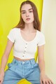 Trendyol Bluza crop din jerseu cu nasturi decorativi Femei