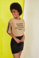 Trendyol Tricou crop cu imprimeu text Femei