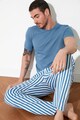 Trendyol Pijama din bumbac cu pantaloni cu model in dungi Barbati