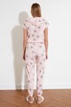 Trendyol Pijama din amestec de bumbac cu imprimeu Femei