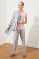 Trendyol Set de halat si pijama cu imprimeu - 3 piese Femei