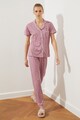 Trendyol Pijama din amestec de bumbac cu model cu stele Femei