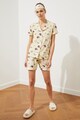 Trendyol Pijama de bumbac cu imprimeu grafic Femei