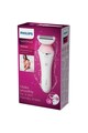 Philips Aparat de ras umed si uscat  SatinShave Advanced /00, Wet&Dry, Lamele rotunjite, Husa, Alb Femei