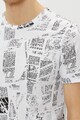 KOTON Tricou din bumbac cu imprimeu ziar Barbati