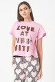 Love Moschino Tricou de bumbac cu imprimeu text Femei