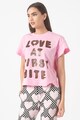 Love Moschino Tricou de bumbac cu imprimeu text Femei