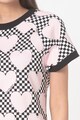 Love Moschino Rochie-tricou cu inimi si carouri Femei