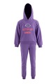 DeFacto Costum sport cu gluga si imprimeu grafic, Violet ametist/rosu/alb, Fete