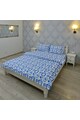Somnart Lenjerie de pat pentru 2 persoane  Ultrasleep, bumbac 100%, albastru, model patrate Femei