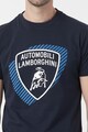 Lamborghini Tricou din jerseu cu decolteu la baza gatului si imprimeu logo Barbati