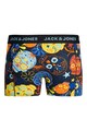 Jack & Jones Set 3 perechi de boxeri, baieti, cu imprimeuri diverse si banda logo, Multicolor Baieti