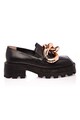 Gemelli Shoes Pantofi loafer masivi cu lant Femei