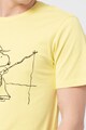 United Colors of Benetton Tricou cu decolteu la baza gatului si imprimeu cu Snoopy Barbati