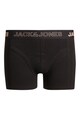 Jack & Jones Set 3 perechi de boxeri, baieti, cu imprimeuri diverse si banda logo, Negru/Alb/Albastru Baieti