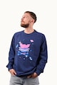 PORC Uniszex mintás pulóver raglánujjakkal és logómintával férfi