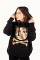PORC Uniszex terepmintás kapucnis pulóver logóval női