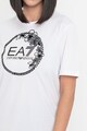 EA7 Tricou de bumbac cu imprimeu logo supradimensionat Femei