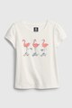 GAP Tricou din bumbac organic cu imprimeu flamingo Fete