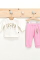 U.S. Polo Assn. Set de bluza sport cu imprimeu logo si pantaloni sport Fete