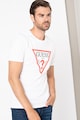 GUESS Tricou slim fit cu decolteu la baza gatului si imprimeu logo triunghiular Barbati