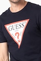 GUESS JEANS Tricou slim fit cu decolteu la baza gatului si imprimeu logo triunghiular Barbati