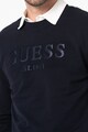 GUESS JEANS Bluza sport cu decolteu la baza gatului si logo Barbati