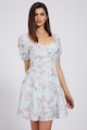 GUESS JEANS Rochie evazata din amestec de in cu model floral Femei