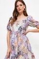 Trendyol Rochie evazata cu imprimeu tropical si decolteu patrat Femei