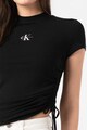 CALVIN KLEIN JEANS Tricou slim fit cu pliuri in lateral Femei