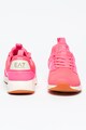 EA7 Hálós anyagú logómintás sneaker nyersbőr hatású szegélyekkel Lány