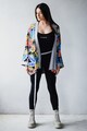 THE CLASSY INK Kimono unisex reversibil din amestec de in Femei