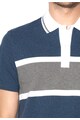 Lacoste Tricou polo bleumarin cu gri regular fit din pique Barbati